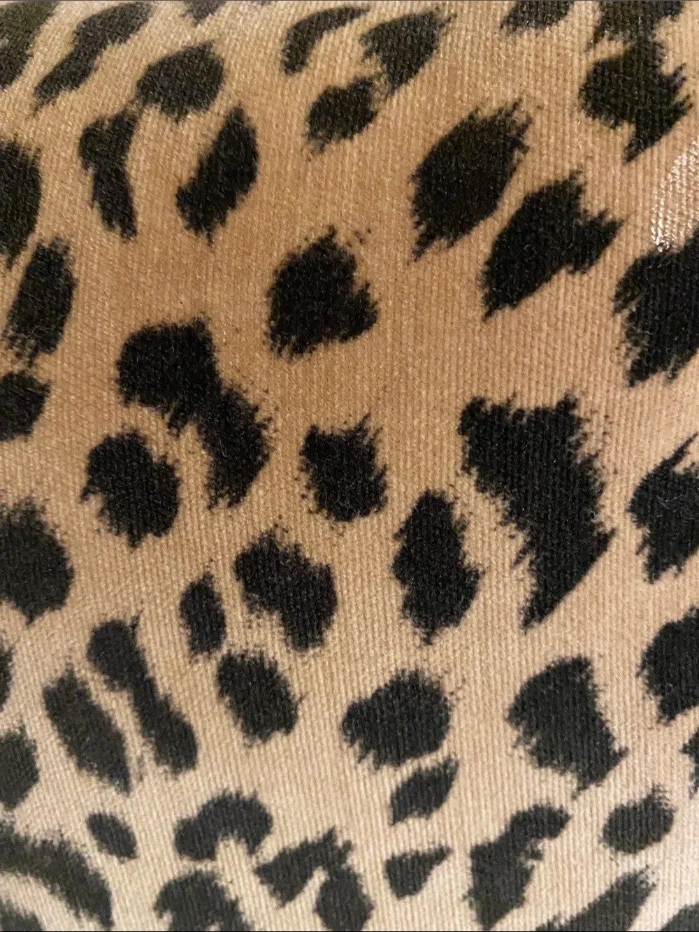Leopard Print Velveteen Accent Pillow in Tan and Black • 13” Square